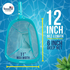 11.5 Foot Swimming Pool Leaf Skimmer Net with Telescopic Aluminum Pole, 8 Sectio