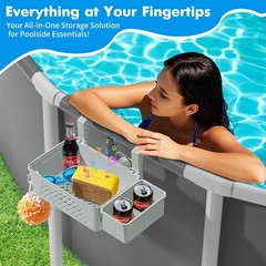 Poolside Storage Basket 2 Pack – above Ground Pool Accessories, Swimming Pool St