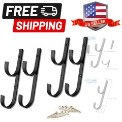 Swimming Pool Aluminum Pole Hanger Set, Black, 2-Pack 4 Hooks, for Telescopin…