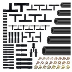 6PCS 5Ft Silicone Vacuum Hose Automotive Kit,ID 1/8&Prime; 5/32&Prime; 3/16&Prime; 1/4&Prime; 5/16&Prime;