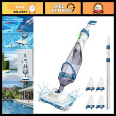 Cordless Pool Vacuum Cleaner – 13.4&Prime; Wide Head, 18.5 GPM Suction, 60 Min Runtime