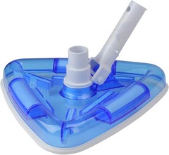 11&Prime; Blue and White Deluxe Triangular Swimming Pool Vacuum Head
