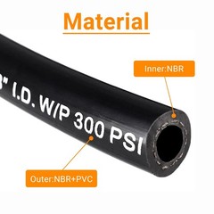 3/8&Prime; Marine Fuel Hose Feed Line Rubber SAE J1527 Standards 8 Marine Fuel Hose