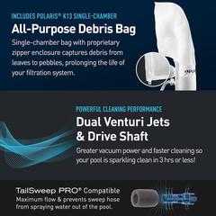 Vac-Sweep 280 Pool Cleaner – Powerful Double Jet with 31ft Hose & Debris Bag