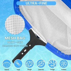 Poolvio 20&Prime; Pool Net Skimmer – Heavy Duty Leaf Net with Aluminum Frame with Diam