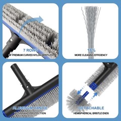 Poolvio 5-in-1 Pool Cleaning Kit – Includes Semi-Deep Skimmer Net, Aluminum L…