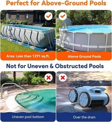 Lightweight Robotic Pool Cleaner with Large-Capacity Filter – Effortless Care
