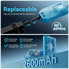 Cordless Pool Vacuum with Telescopic Pole, Powerful 30 GPM Suction, Advanced Dua