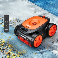 5460GPH Cordless Robotic Pool Cleaner, with Remote Control, Dual Suction, New