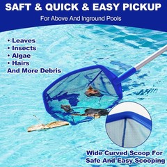 Pool Skimmer – Pool Skimmer Net with 5 Section Adjustable Telescopic Aluminum…