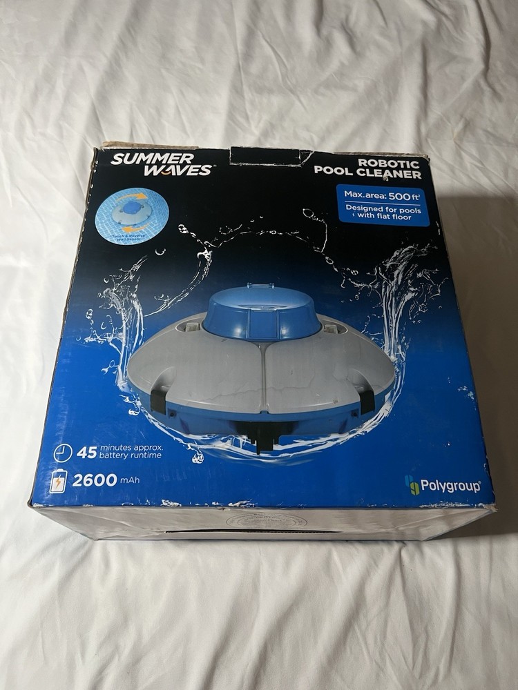 Summer Waves Robotic Cordless Rechargeable Swimming Pool Vacuum Cleaner Read