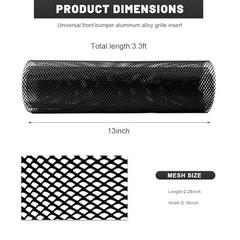 Car Grille Mesh, 40&Prime; × 13&Prime; Multi Functional Auto Aluminum Grill Mesh with 4×8mm