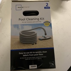 Mainstays Pool Vacuum Kit 2-Piece 25ft UV-Resistant Hose+Swivel Head 1.25&Prime;/1.5&Prime;