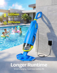2026 Upgraded Cordless Pool Vacuum for Inground Pools | 20.5 GPM Powerful Suctio