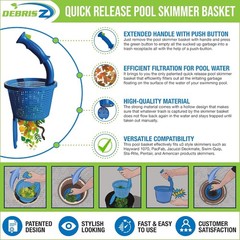 DebrisZ B9 Skimmer Basket for Inground Pool – Patented Handle & Quick Release