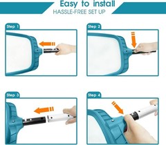 Professional Pool Leaf Skimmer with Fine Mesh Net Bag – Effortless Cleaning