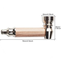 2pc Short Realistic Wood Grain Tobacco Pipe With Cleaner Tamper Two color