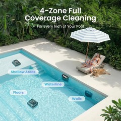 Scuba S1 Robotic Pool Cleaner Waterline Wall Dual Filtration App Control