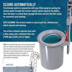 Pool Skimmer – above Ground Pool Skimmer, Floating Surface Skimmer, Accessories