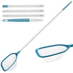 Professional Pool Skimmer Net 57&Prime; with 4 Poles – Fast Debris Removal Tool