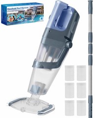 Cordless Handheld Pool Vacuum Cleaner with Telescopic Pole, 26.5 GPM Powerful…
