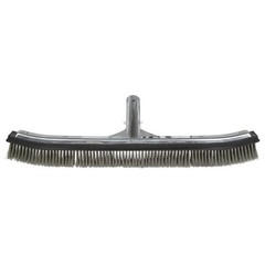 Heavy-Duty 18&Prime; Stainless Steel Pool Algae Brush – Aluminum Back for Gunite Pools