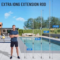 TOPDING & HZ Professional15.2 Foot Pool Pole Telescoping Swimming Pool 15.2ft