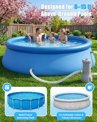 1000 GPH Pool Pumps and Skimmer for Above Ground, Floating Pools Surface Skim…