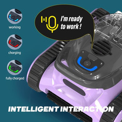 Cordless Robotic Pool Vacuum for Above & In-Ground Pools, 2.5H Run Time