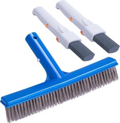 3 Pcs Pumice Stone and Pool Brush Kit-Pumice Stones with Handle and 10&Prime;Stainless