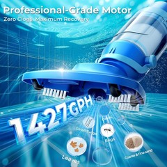 Pool Vacuum for Above Ground Pool, 1427 GPH Powerful Stable Suction, Telescopic