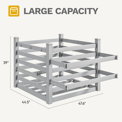 Light Gray Pool Storage Organizer with 6 Hooks for Floats and Noodles