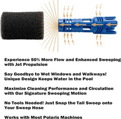 for Polaris Pool Cleaner Parts,Tail Sweep with Scrubber Replacement Part Fit…