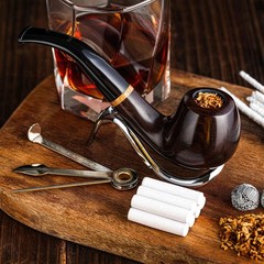 Whitluck&rsquo;s Tobacco Pipe Handmade Wood Smoking Pipe Beginner Gift Set Kit