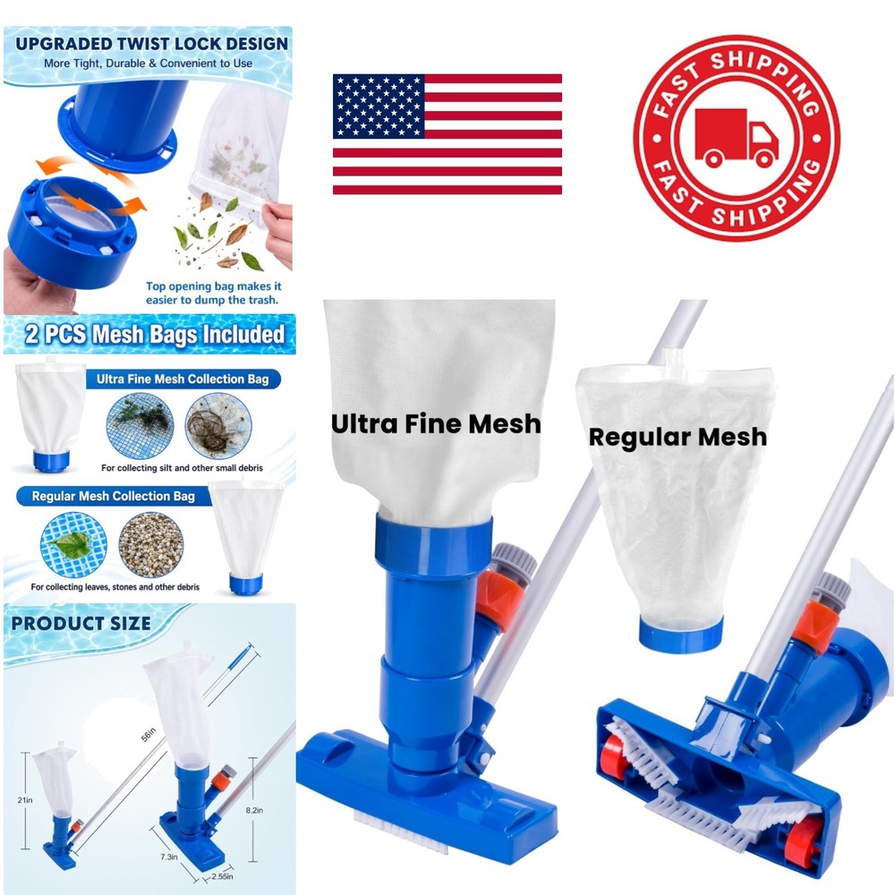 Lightweight Pool Spa Vacuum with Polypropylene Construction for Long Lasting Use