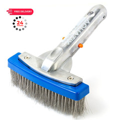 Aquatix Pro Heavy Duty 5&Prime; Pool Brush, Durable Stainless Steel 5&Prime;, Gray