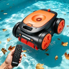 5460GPH Cordless Robotic Pool Cleaner, Remote Control, Max Depth 9.8ft