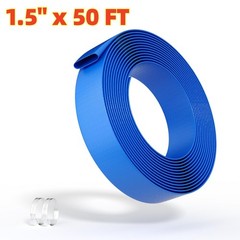 PVC Discharge Hose 1.5x50ft Lay Flat Backwash Drain Hose with Clamp Hose