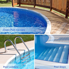 Pool Brush Head | 18&Prime; Heavy Duty Floor Brush | Stainless Steel Brush | Metal Poo