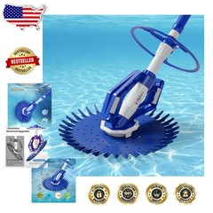 Automatic Pool Cleaner: Suction Powered Sweeper, 33FT Hoses, Quiet & Efficient