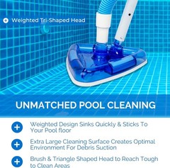 Heavy Duty Pool Vacuum Head – Adjustable Hose Connector for Easy Maneuverability
