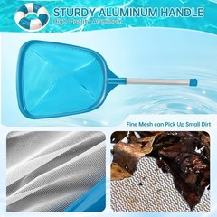 Pro Pool Skimmer Net for Leaves & Debris, Blue