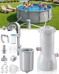 1000 GPH Pool Pumps and Skimmer for Above Ground, Floating Pools Surface Skim…