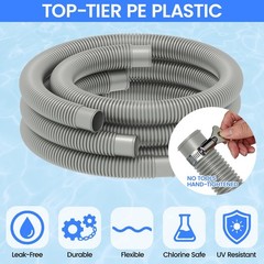 Poolvio Pool Hoses For Above Ground Pools 1.25 Diameter X 59 Long 3-Pack Heavy