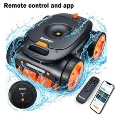 Cordless Robotic Pool Cleaner Underwater App & Remote Direct Control 5-Motor US