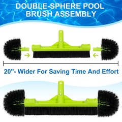 20&Prime; Pool Brush Head for Inground/Above Ground Cleaning Walls and Floors