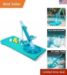 Hydraulic-Powered Pool Vacuum with 30ft Hoses – Lightweight & Quiet Cleaning