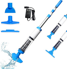 3 in 1 Cordless Rechargeable Swimming Pool Vacuum Head, Telescopic Pole Handheld