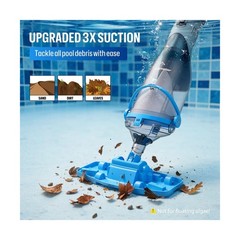 BIELMEIER Handheld Pool Vacuum with Telescopic Pole, Updated Swimming Pool Cl…