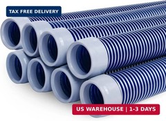 POOLWHALE Professional Swimming Pool Vacuum Cleaner Hose -1.5&Prime; 8 Piece Hoses, Pe